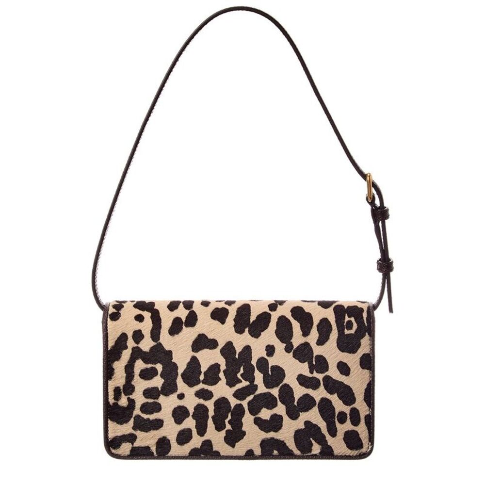 Valentino Vlogo Haircalf & Leather Shoulder Bag, Brown - Picture 2 of 6